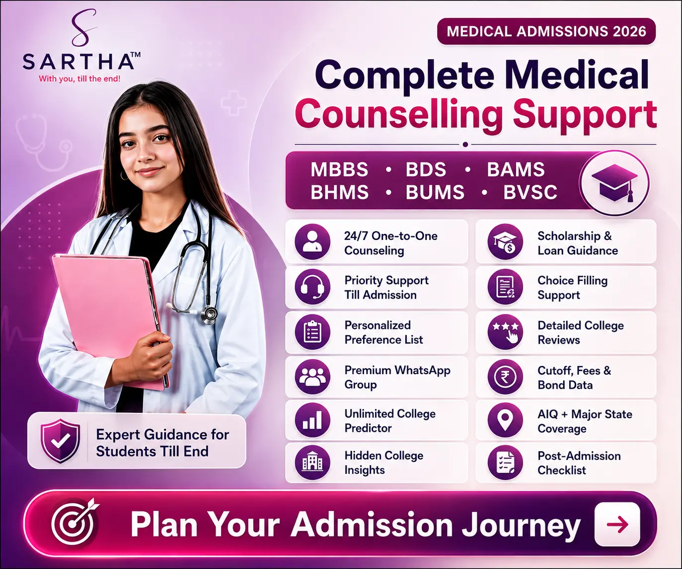 Sartha NEET Counselling All Courses Banner